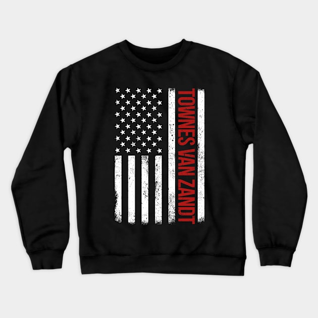 Graphic Townes Proud Name US American Flag Birthday Gift Crewneck Sweatshirt by Intercrossed Animal 